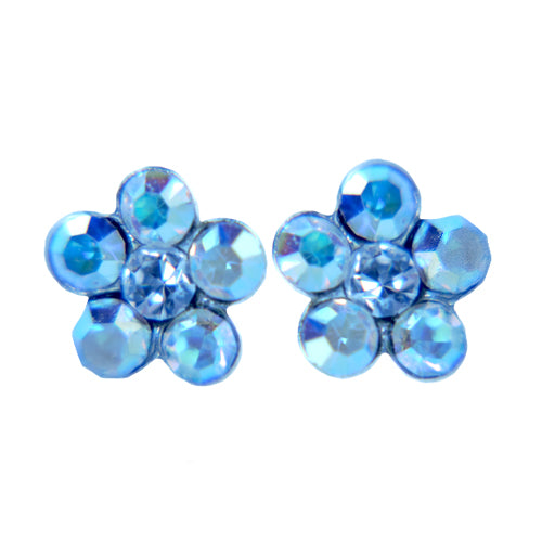 Crystal Flower Earrings (Various Colors)