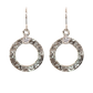 Open Circle Dangle Earrings - 925 Silver