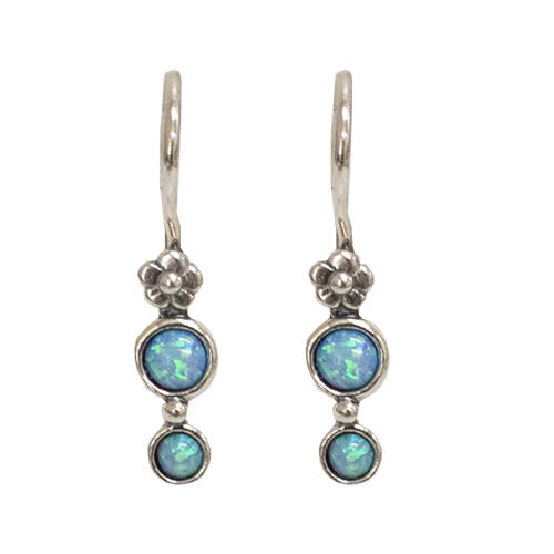 Opal Two Stone Drop Earrings