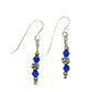 Silver Flower & Blue Bead Earrings