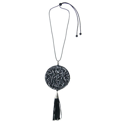 Leather Necklace - Silver