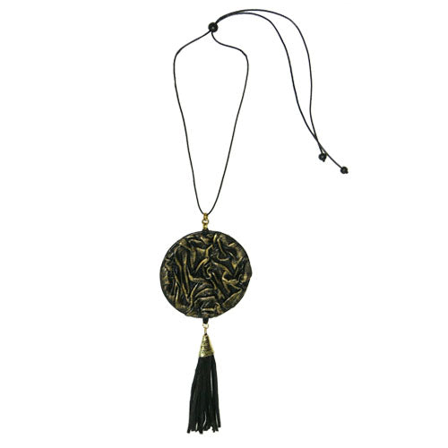 Leather Necklace - Gold