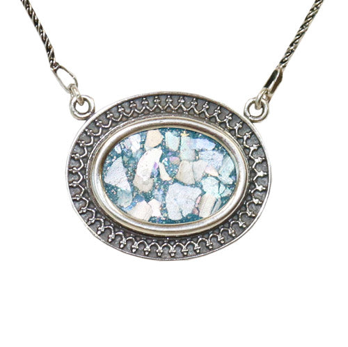 Roman Glass oval Necklace