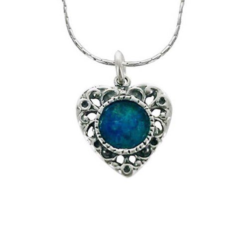 Roman Glass Heart Necklace