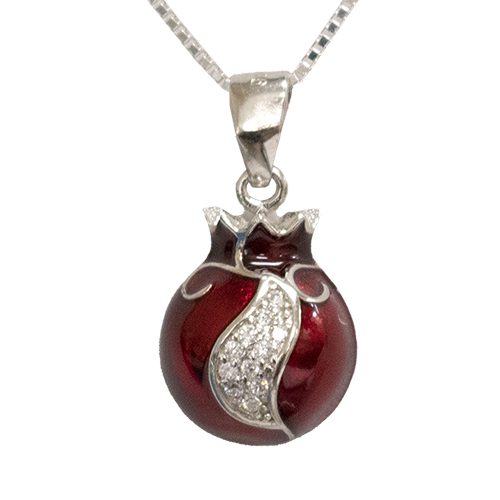 Pomegranate Enamel Necklace