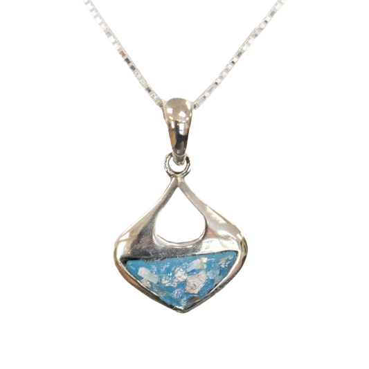 Roman Glass Modern Teardrop Necklace