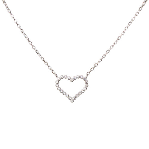 Heart Necklace with Crystals
