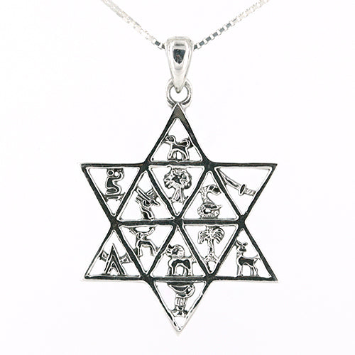 Star of David Twelve Tribes Necklace