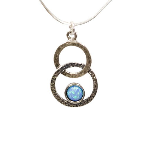 Opal Circular Drop Necklace