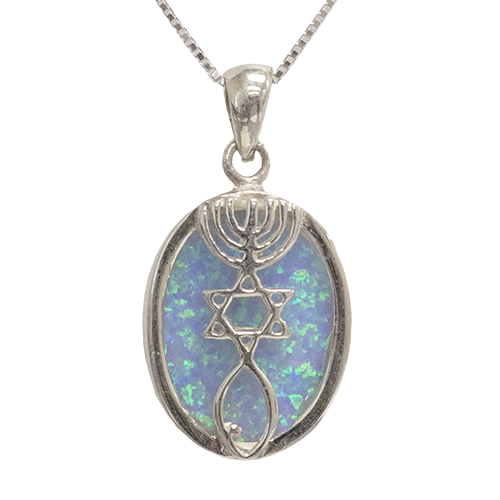 Grafted-In Opal & Sterling Silver Oval Necklace