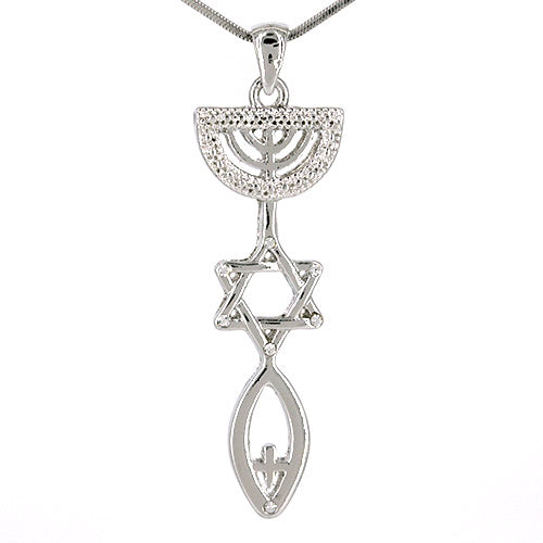 Grafted-In Necklace With Cross (Clear Crystal)