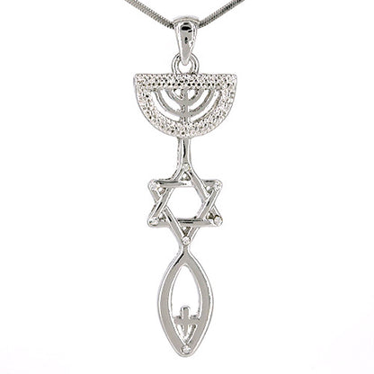 Grafted-In Necklace With Cross (Clear Crystal)