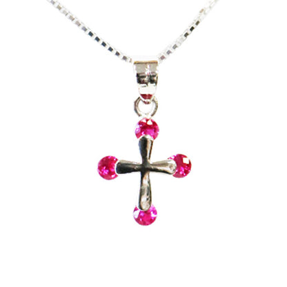 Delicate Cross Necklace in Rhodium or Gold Filled