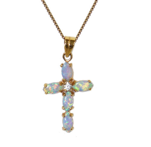 Gold Filled & Opal Cross