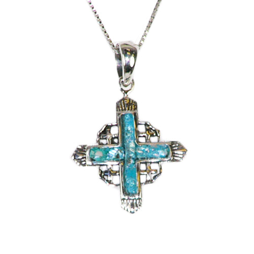 Roman Glass Jerusalem Cross