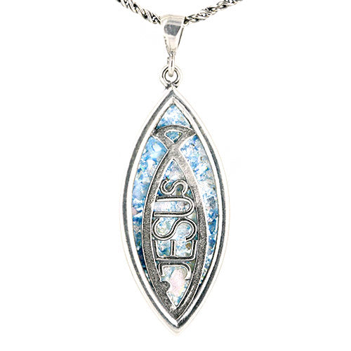 Jesus Fish Roman Glass Necklace