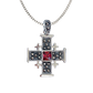 Jerusalem Cross with Red Stone