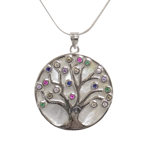 Tree of Life on Mother of Pearl Necklace – Holyland Marketplace