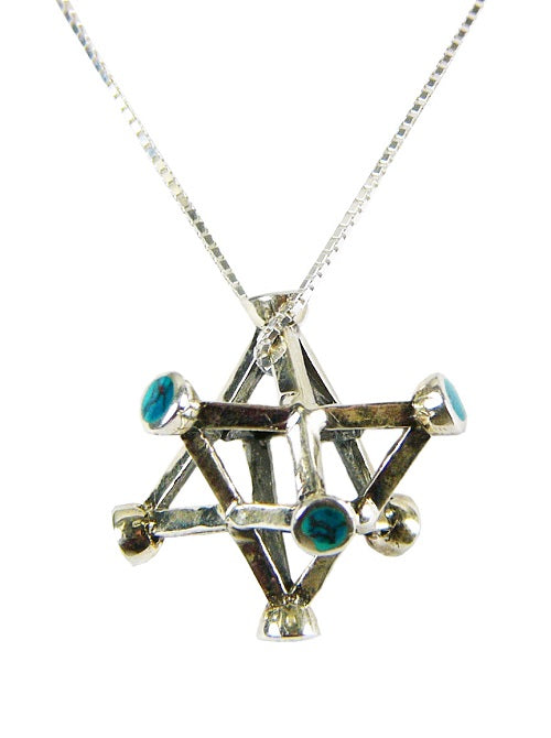 Star of David 3-Dimensional & Eilat Stone Necklace