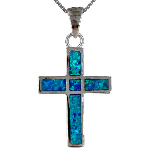 Opal Two-Sided Cross Necklace