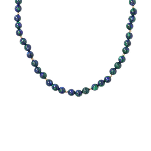 Eilat Stone Beaded Necklace with Gold Bead Spacers