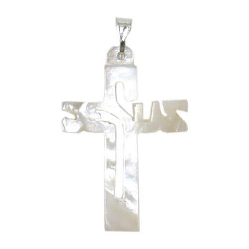 Mother of Pearl Jesus Cross Pendant
