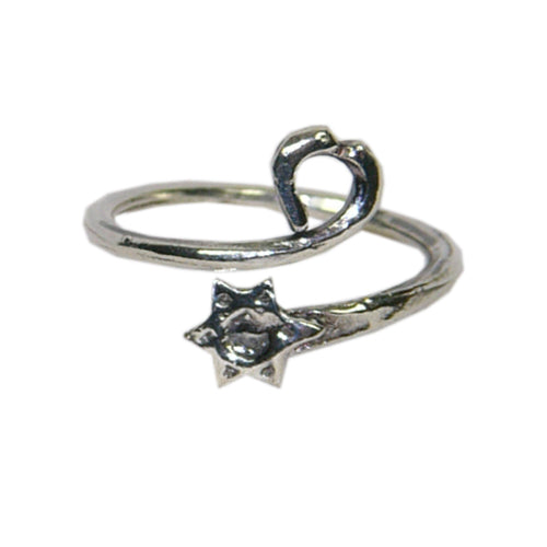 Star & Heart Ring - Adjustable
