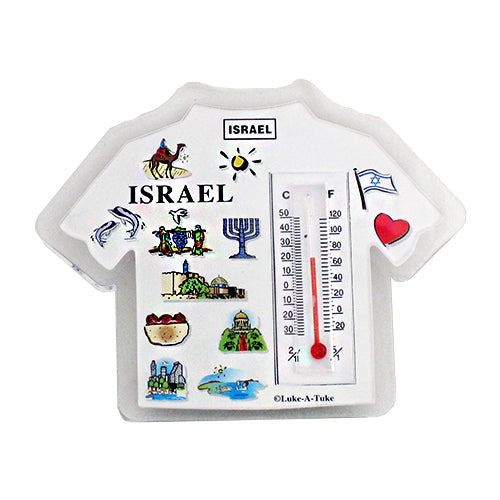 Novelty Israel Magnet with Thermometer