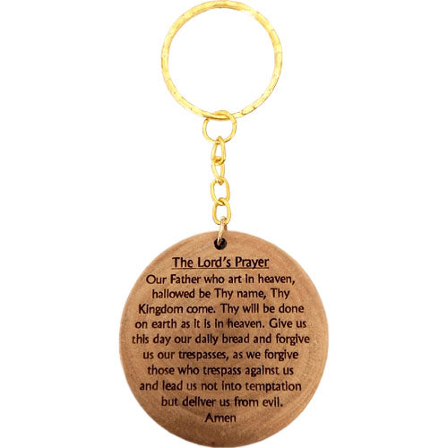 The Lord's Prayer Olive Wood Keychain
