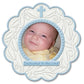 Dedicated to the Lord, Round Photo Frame - Blue