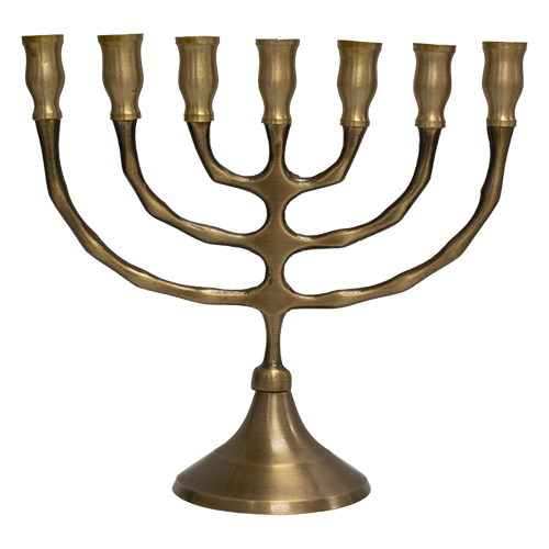6.5" Temple Solid Brass Menorah