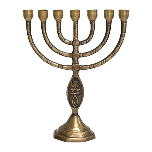 10" Grafted-In Solid Brass Menorah