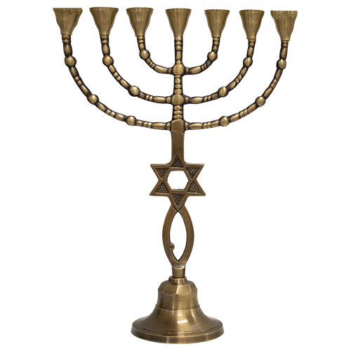 Solid Brass Grafted-In Menorah (Various Sizes)