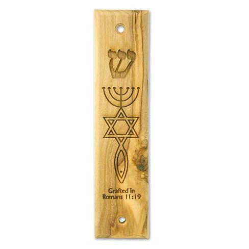 Handmade Blue Beach Olive Wood Mezuzah Case outlet SN#17-34