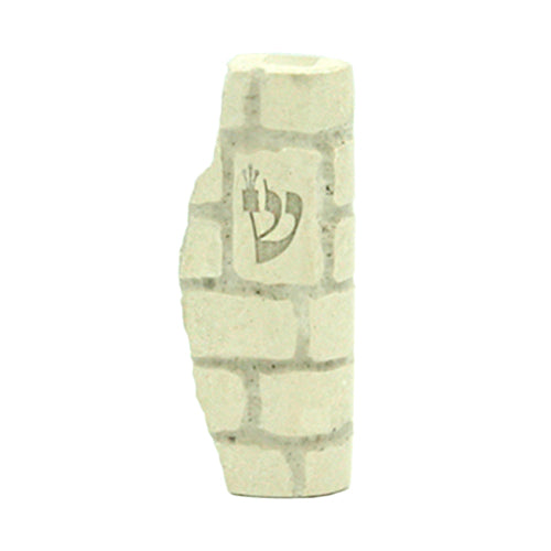 Mezuzah - Kotel Jerusalem Stone with Silver Shen