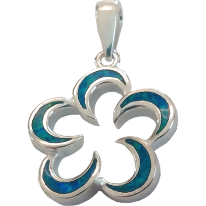 Flower With Cut Opal & Sterling Silver