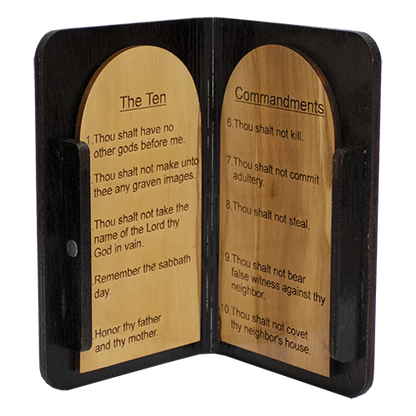 Olive Wood Table Decor - 10 Commandments