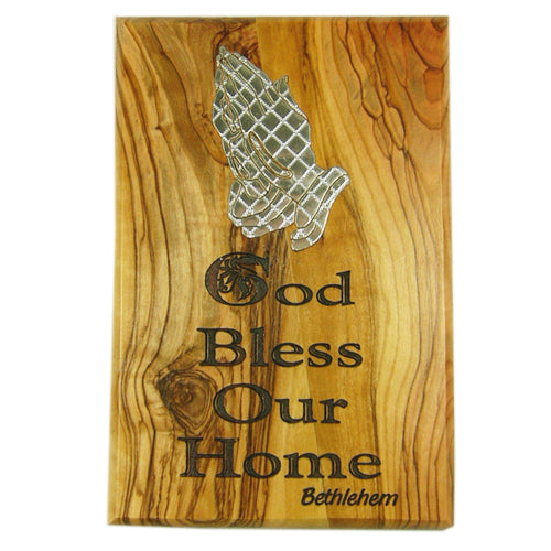 God Bless Our Home Olive Wood Plaque