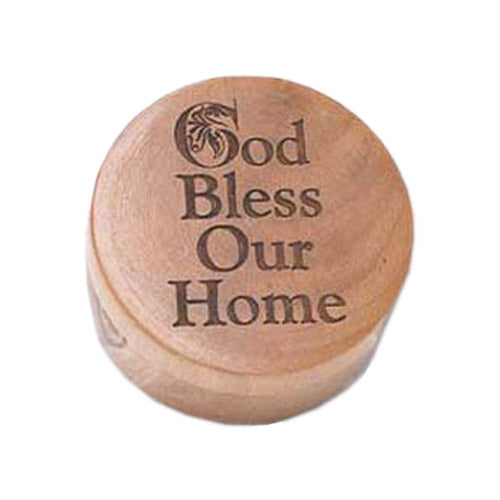 God Bless Our Home Olive Wood Box