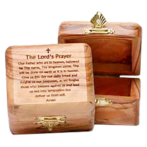 The Lord's Prayer Rectangle Olive Wood Box