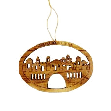 Olive Wood Jerusalem Ornament (Large)