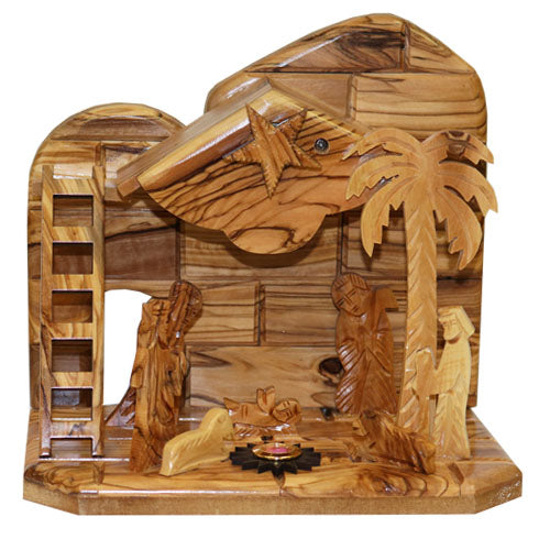 Olive Wood Hand Crafted Nativity (Musical) - M