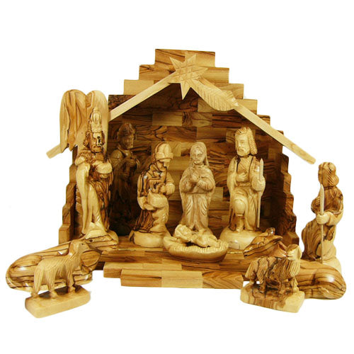 Olive Wood Hand Crafted Nativity- Large