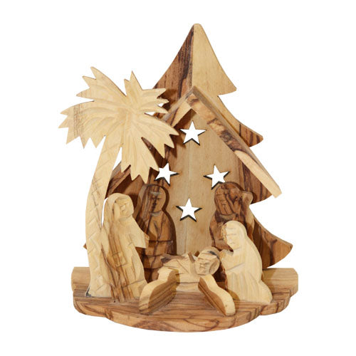 Olive Wood Nativity - Style 1