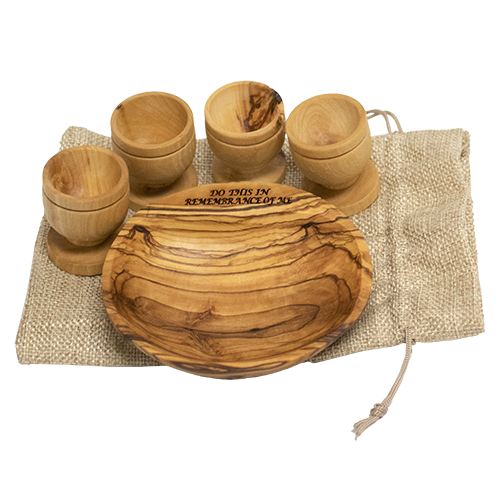 Olive Wood Communion Set - Engraved – Holyland Marketplace