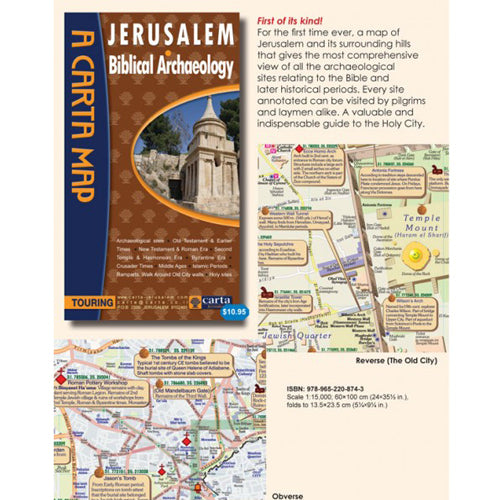 Jerusalem Biblical Archaeology Map by Carta