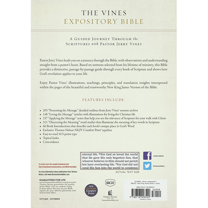 NKJV Vines Expository Bible-Large Print