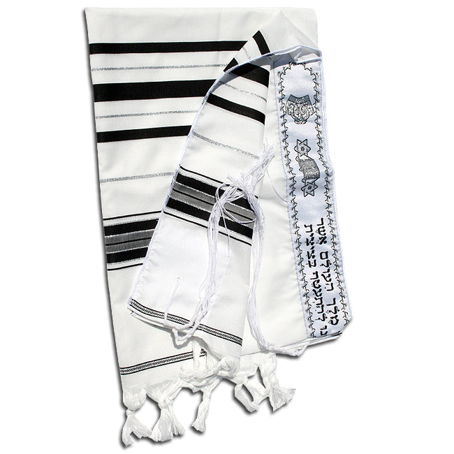 Prayer Shawl (28") Classic Black/Silver