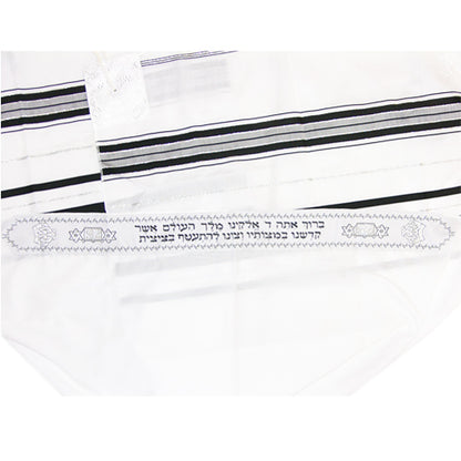 Prayer Shawl (28") Classic Black/Silver