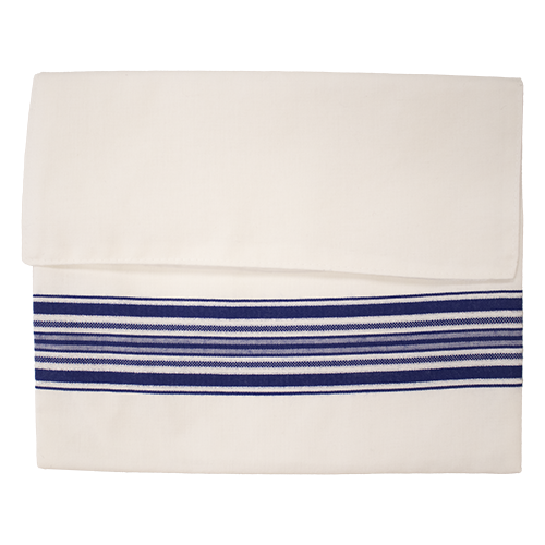 Prayer Shawl Bag - Wool - Blue & Silver